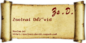 Zsolnai Dávid névjegykártya